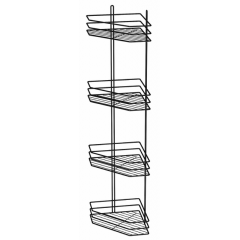 Полиця 4-яр кутова 20см ПУ-20433 чорна 3-х контурна