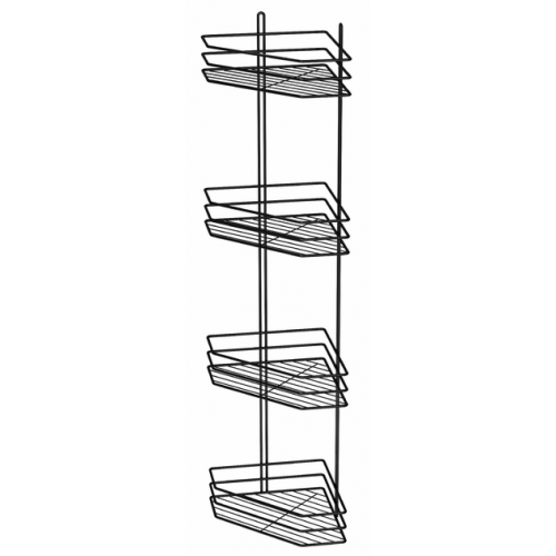 Полиця 4-яр кутова 20см ПУ-20433 чорна 3-х контурна