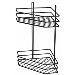 Полиця 2-яр кутова 25см ПВ-25233 чорна 3-контурна