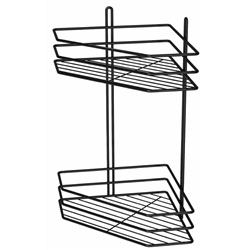 Полиця 2-яр кутова 20см ПУ-20233 чорна 3-контурна 