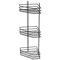 Полиця 3-яр кутова 25см ПВ-25333 чорна 3-контурна 