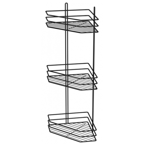 Полиця 3-яр кутова 25см ПВ-25333 чорна 3-контурна 