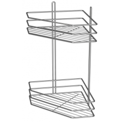 Полиця 2-яр кутова 20см ПУ-20232 хром 3-контурна 