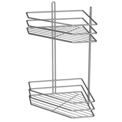 Полиця 2-яр кутова 25см ПВ-25232 хром 3-контурна