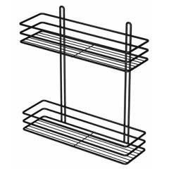 Полка прямая 2-яр металл 35см ПП-35233 черная 3-контурная