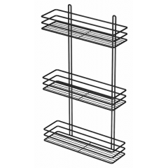 Полка прямая 3-яр металл 25см ПП-25333 черная 3-контурная