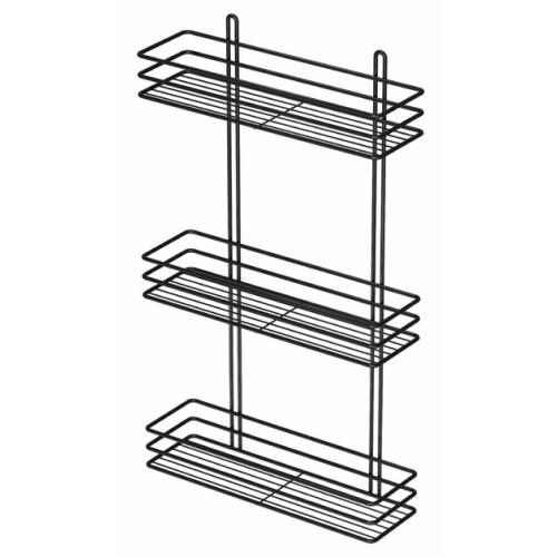Полка прямая 3-яр металл 35см ПП-35333 черная 3-контурная