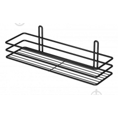 Полиця пряма 1-яр метал 35см ПП-35133 чорна 3-контурна 