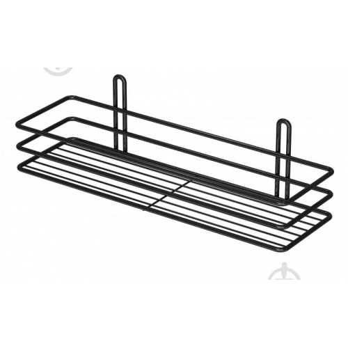 Полка прямая 1-яр металл 35см ПП-35133 черная 3-контурная 