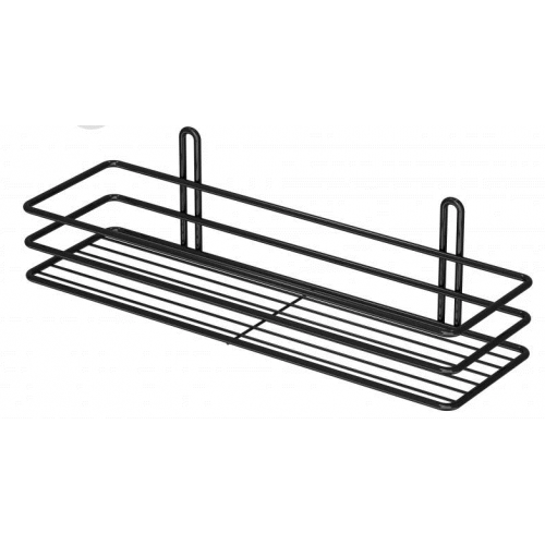 Полка прямая 1-яр металл 45см ПП-45133 черная 3-контурная 