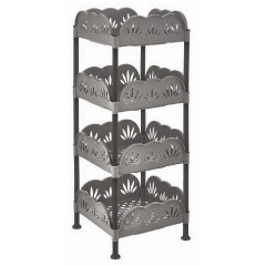 Етажерка квадратна 4-яр 5161 02 34х34х84см сірий світлий