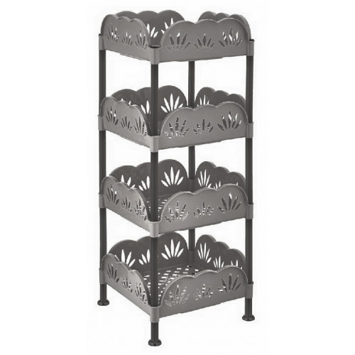 Этажерка квадратная 4-яр 5161 02 34х34х84см серый светлый