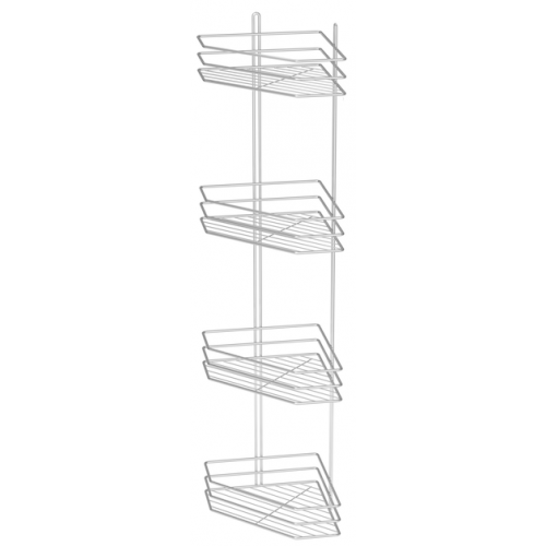 Полиця 4-яр кутова 25см ПВ-25431 біла 3-контурна