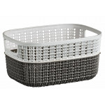 Корзина SP-165 Вязка 6,8л двухцветная белый+антрацит