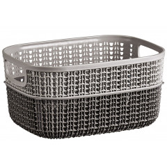 Корзина SP-165 Вязка 6,8л двухцветная серый светлый+серый