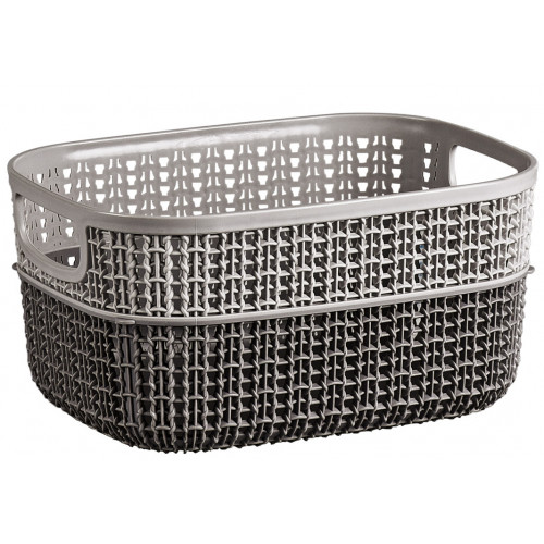 Корзина SP-165 Вязка 6,8л двухцветная серый светлый+серый