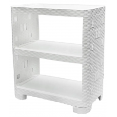 Этажерка ротанг 3 яруса ПГ-8003 белый