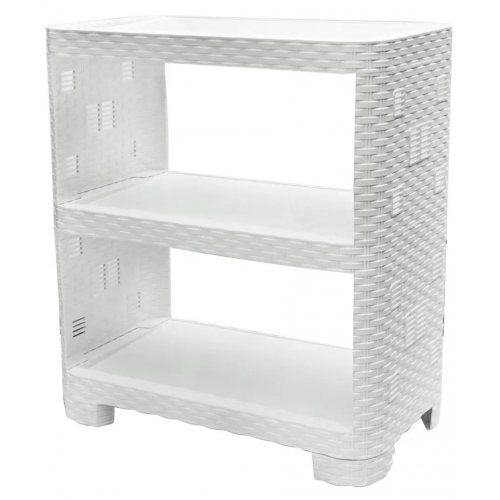 Етажерка ротанг 3 яруси ПГ-8003 білий