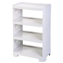 Этажерка ротанг 4 яруса ПГ-8004 белый