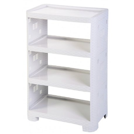 Этажерка ротанг 4 яруса ПГ-8004 белый