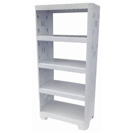 Этажерка ротанг 5 ярусов ПГ-8005 белый