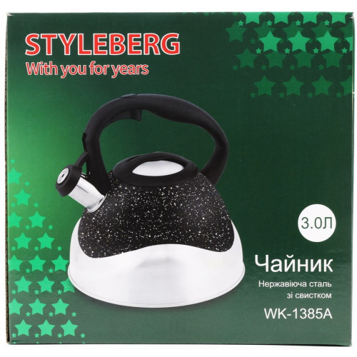Чайник 1385A-WK 3,0л нерж+мармур