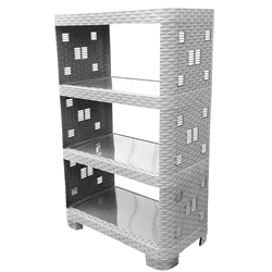 Этажерка ротанг 4 яруса ПГ-8004 серый