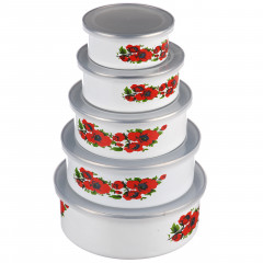 Судочки емаль 0961 білі 5шт 2