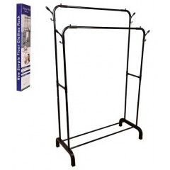 Вішалка стійка R88770-2 пересувна подвійна органайзер для одягу 110х45х150см чорний