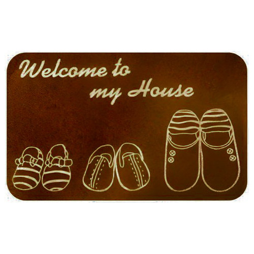 Коврик войлок 50х80см Тапочки коричневый