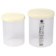 Банка для сыпучих НП набор 1+1,5л №85к кремовая крышка