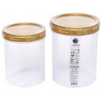 Банка для сыпучих НП набор 1+1,5л №85g Gold крышка