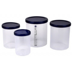 Банку для сипучих НП набір 0,65+1+1,5+2л №108і індиго кришка