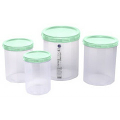 Банку для сипучих НП набір 0,65+1+1,5+2л №108м м'ятна кришка