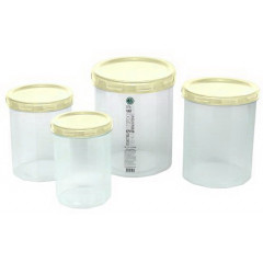 Банку для сипучих НП набір 0,65+1+1,5+2л №108к кремова кришка