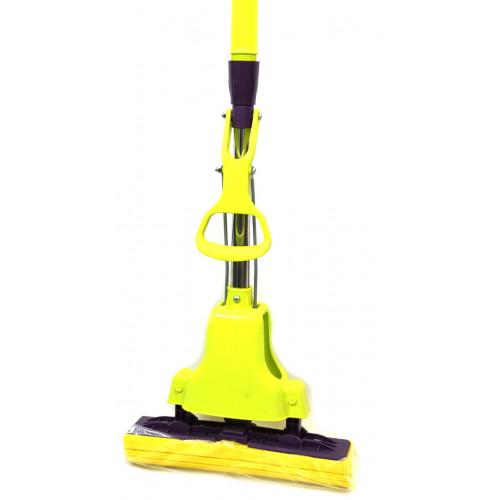 Швабра Бабочка-лягушка 903 хром телескоп салатовая + фиолет Престиж с пластиковой защитой