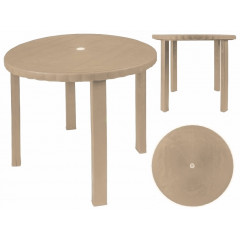 Стіл дачний круглий бежевий