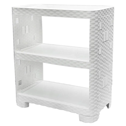 Этажерка ротанг 3 яруса ПГ-8003 белый