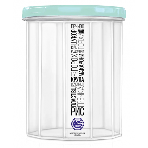 Банка для сипучих НП 1,5л №84м м'ятна кришка