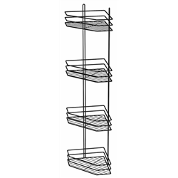 Полка 4-яр угловая 20см ПУ-20433 черная 3-контурная 