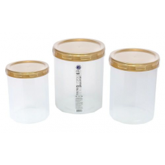 Банка для сыпучих НП набор 1+1,5+2л №99g Gold крышка
