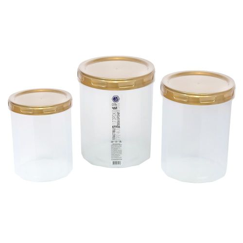 Банка для сипучих НП набір 1+1,5+2л №99g Gold кришка