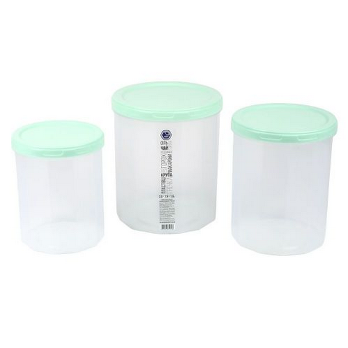 Банка для сипучих НП набір 1+1,5+2л №99м м'ятна кришка