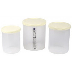 Банка для сыпучих НП набор 1+1,5+2л №99к кремовая крышка