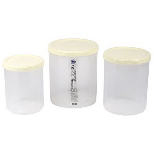 Банка для сипучих НП набір 1+1,5+2л №99к кремова кришка