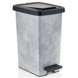 Ведро с педалью OZER-S-121-Х164 SLIM с рисунком 8,5л серый камень