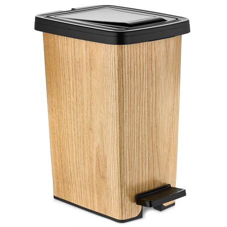 Ведро с педалью OZER-S-121-Х82 SLIM с рисунком 8,5л Дерево