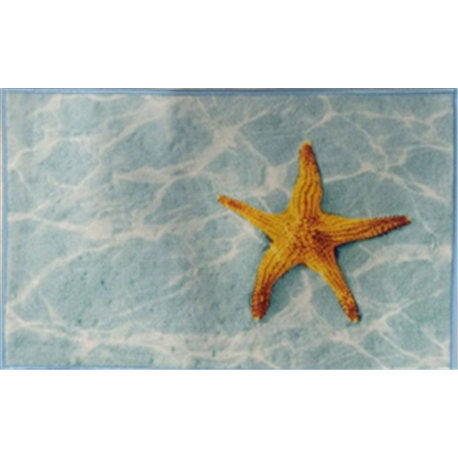 Килимок Таба 50х80 блакитний мармур+морська зірка