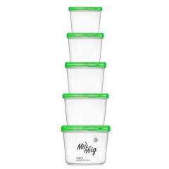 Судок набор НП круглый №82з 0,2+0,3+0,5+0,7+1л зеленая крышка 2