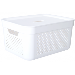 Корзина Simple 15л с крышкой 8132-А белый